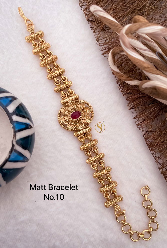 8 MB Golden Matt Bracelet Wholesale Shop In Surat
